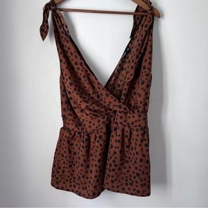 Shein Curve Tank Tie Straps Animal Print Womens Size 4XL